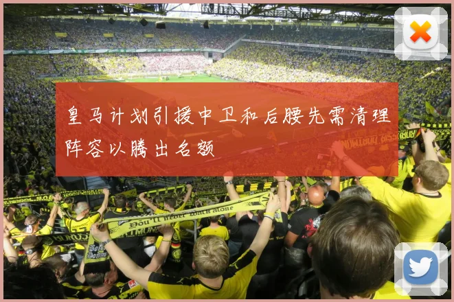 皇马计划引援中卫和后腰先需清理阵容以腾出名额